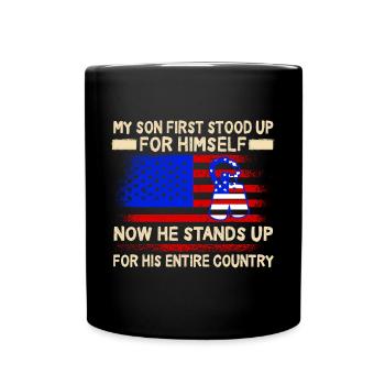 Mon fils est un soldat Héros Stolf père armée - Mug uni - noir - Devant