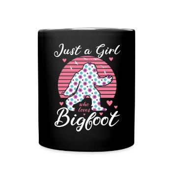 Just A Girl Who Loves Bigfoot Sasquatch - Full Colour Mug - black - Front