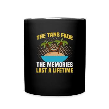 Vacances à la plage au bord de la mer Design motif de plage - Mug uni - noir - Devant