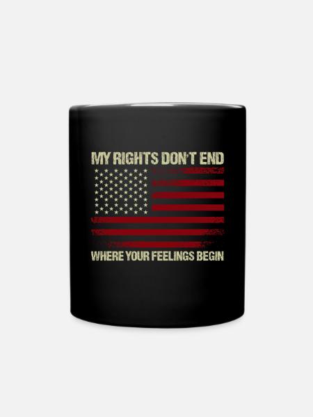 Meine Rechte Enden Nicht Dort, Wo Ihre Gefühle - Tasse einfarbig - Schwarz
