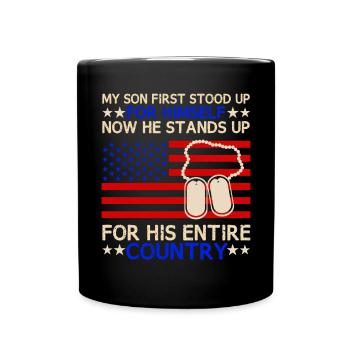 Mon fils est un soldat Héros Stolf père armée - Mug uni - noir - Devant