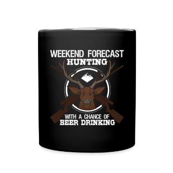 Weekend hunt with the prospect of drinking beer - Full Colour Mug - black - Front