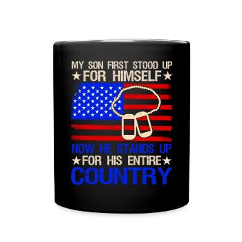 Mon fils est un soldat Héros Stolf père armée - Mug uni - noir - Devant
