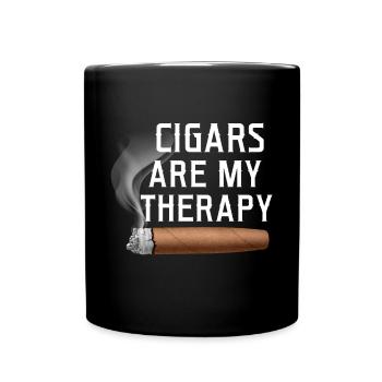 Les cigares sont ma thérapie Les fumeurs de cigares - Mug uni - noir - Devant