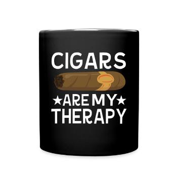 Les cigares sont ma thérapie Les fumeurs de cigares - Mug uni - noir - Devant