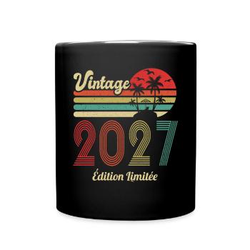 vintage 2027 Vintage Anniversaire Idée Cadeau 2027 - Mug uni - noir - Devant
