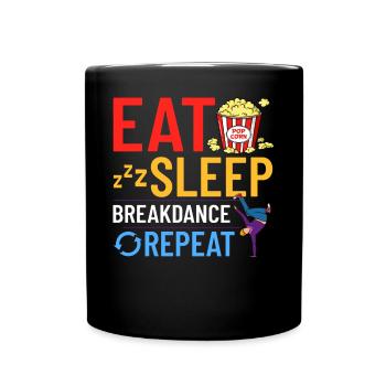 Breakdance Music Breaking BBoy Bgirl - Full Colour Mug - black - Front
