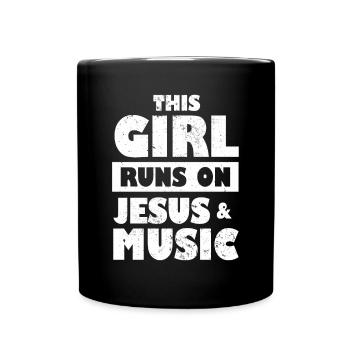 Cette fille court sur Jesus & Music Musicien chrétien - Mug uni - noir - Devant