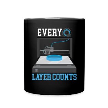Every Layers Counts 3D Printing Nozzle 3D Printer - Full Colour Mug - black - Front
