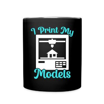 I Print My Models 3D Printing Nozzle 3D Printer - Full Colour Mug - black - Front