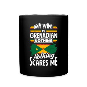 Grenada Grenadian Grenadian Flag My Wife Is - Full Colour Mug - black - Front