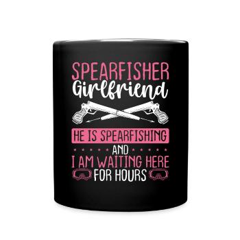 Spearfisher Girlfriend Freediving Women Speargun - Tasse einfarbig - Schwarz - Vorne