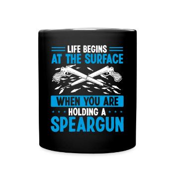 Spearfishing Fins Spearfisher Speargun Apnoe Dive - Tasse einfarbig - Schwarz - Vorne
