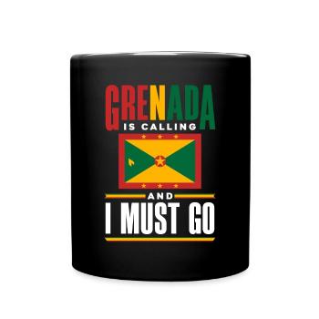 Grenada Grenadian Grenadian Flag Grenada Is - Full Colour Mug - black - Front