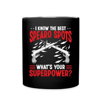 Spearfisher Freediving Apnea Diver Spearfishing - Full Colour Mug - black - Front