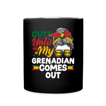 Grenade Drapeau grenadien mignon jusqu’à mon grenadien - Mug uni - noir - Devant
