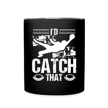 American Football Wide Receiver Id catch that - Tasse einfarbig - Schwarz - Vorne