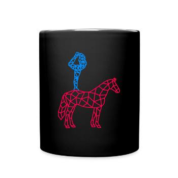 voltige cavalier sauteur - Mug uni - noir - Devant