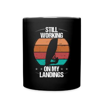 Windsurfer still working on my Windsurfing - Full Colour Mug - black - Front