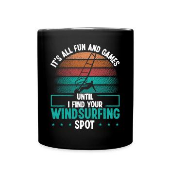 Windsurfing Spot Windsurf Board Windsurfer Sail - Full Colour Mug - black - Front