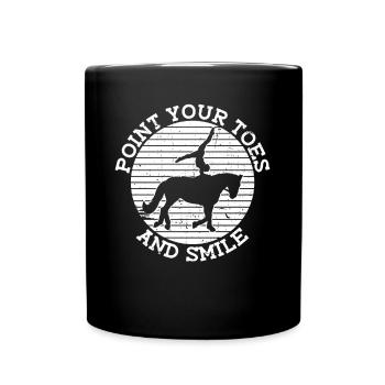 Tiptoe and smile - vaulting horse - Full Colour Mug - black - Front