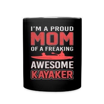 A Proud Mother Damn Good Kayaker - Full Colour Mug - black - Front