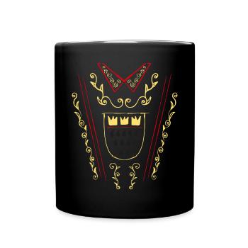 Kostümersatz Karneval Prinz Fasching Jeck Kölle - Tasse einfarbig - Schwarz - Vorne