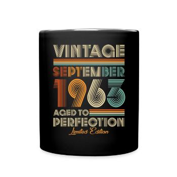 Vintage Aged To Perfection September 1963 - Full Colour Mug - black - Front