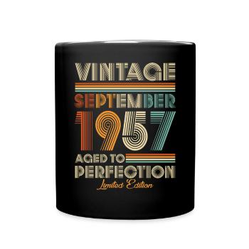 Vintage Aged To Perfection September 1957 - Full Colour Mug - black - Front