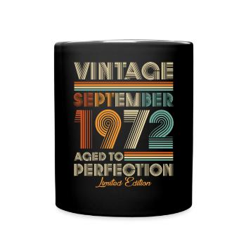 Vintage Aged To Perfection September 1972 - Full Colour Mug - black - Front