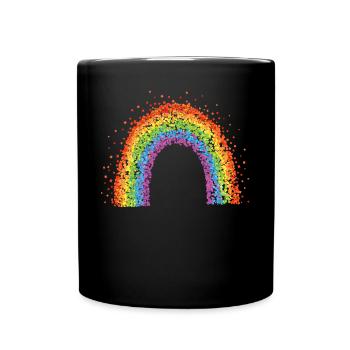 Rainbow Rainbow Flag Confetti Carnival - Full Colour Mug - black - Front