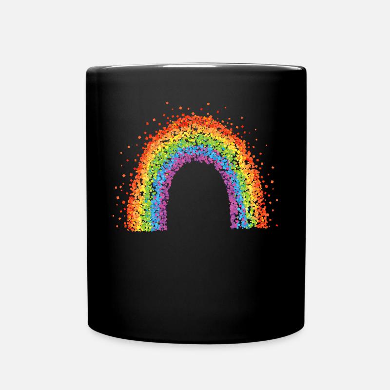 Regenbogen Regenbogenfahne Konfetti Karneval - Tasse einfarbig - Schwarz