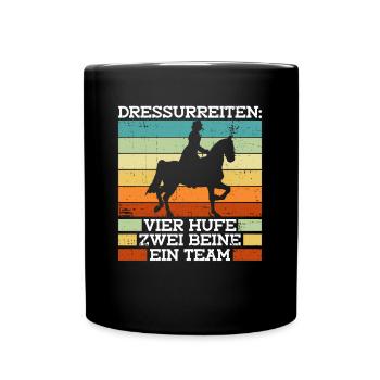 Dressage Equitation Quatre sabots Deux pattes Equitation Attelage - Mug uni - noir - Devant