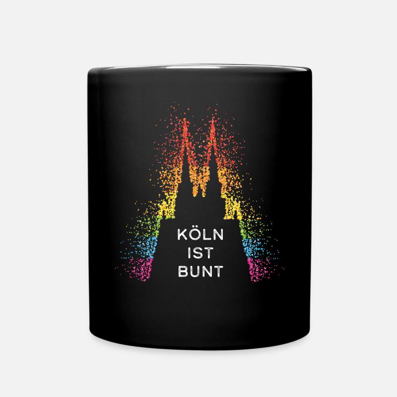 Kölner Dom Regenbogenfahne Gay LGBTQ Pride - Tasse einfarbig - Schwarz