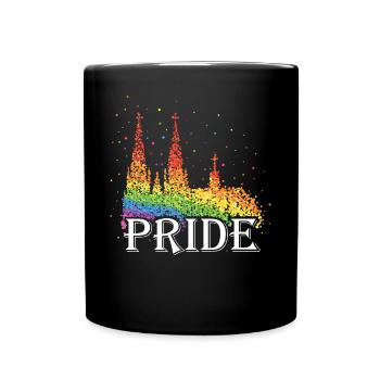 Pride Cologne Cathédrale Kölle Gay Rainbow Flag CSD - Mug uni - noir - Devant