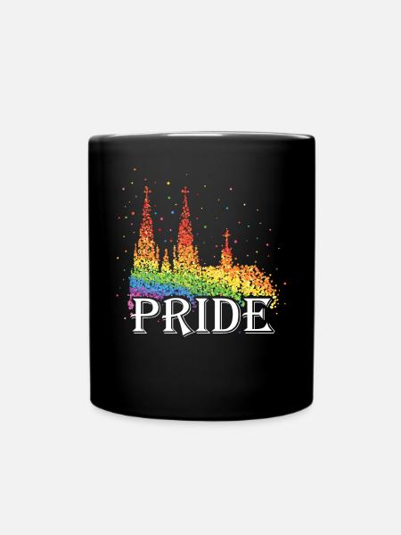 Pride Kölner Dom Kölle Gay Regenbogenfahne CSD - Tasse einfarbig - Schwarz