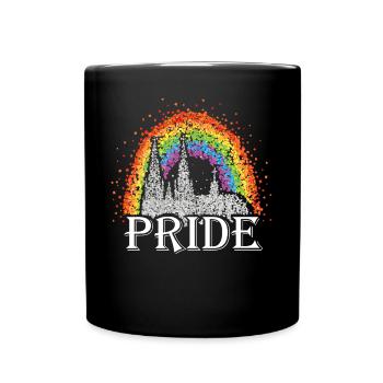 Pride Kölner Dom Regenbogenfahne LGBTQ Queer - Tasse einfarbig - Schwarz - Vorne