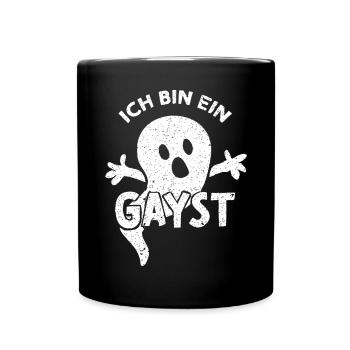 Geist Kostümersatz Gay Schwul Karneval Fasching - Tasse einfarbig - Schwarz - Vorne