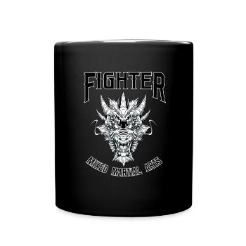 MMA Dragon Demon - Käfigkämpfer Freies Kämpfen - Tasse einfarbig - Schwarz - Vorne