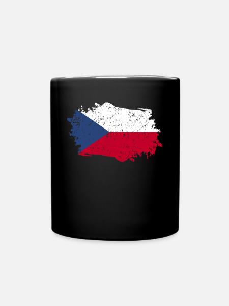Tschechien Flagge Grunge Tschechien Fahne - Tasse einfarbig - Schwarz