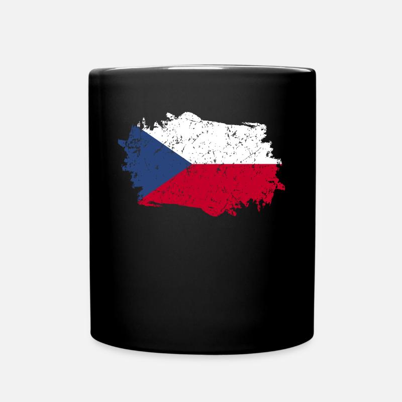 Czech Republic Flag Grunge Czech Flag - Full Colour Mug - black