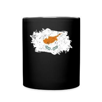 Zypern Flagge Grunge Zypern Fahne - Tasse einfarbig - Schwarz - Vorne
