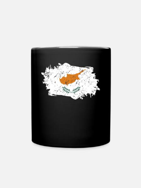 Drapeau de Chypre Grunge Drapeau de Chypre - Mug uni - noir