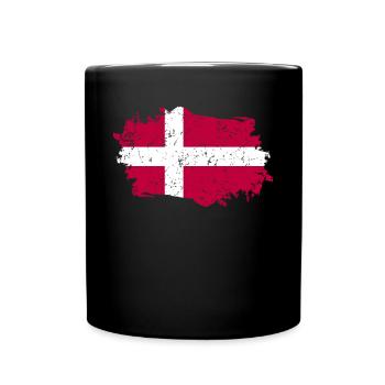 Denmark Flag Grunge Denmark Flag - Full Colour Mug - black - Front