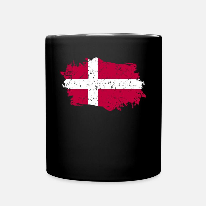 Drapeau du Danemark Grunge Drapeau du Danemark - Mug uni - noir