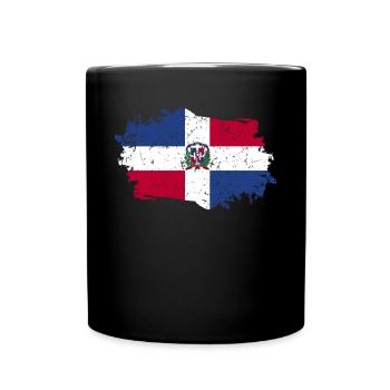 Dominikanische Republik Flagge - Tasse einfarbig - Schwarz - Vorne