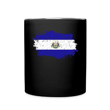 El Salvador Flag Grunge El Salvador Flag - Full Colour Mug - black - Front