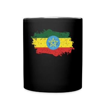 Ethiopia Flag Grunge Ethiopia Flag - Full Colour Mug - black - Front