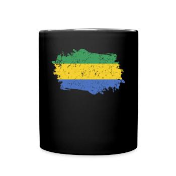 Gabon Flag Grunge Gabon Flag - Full Colour Mug - black - Front