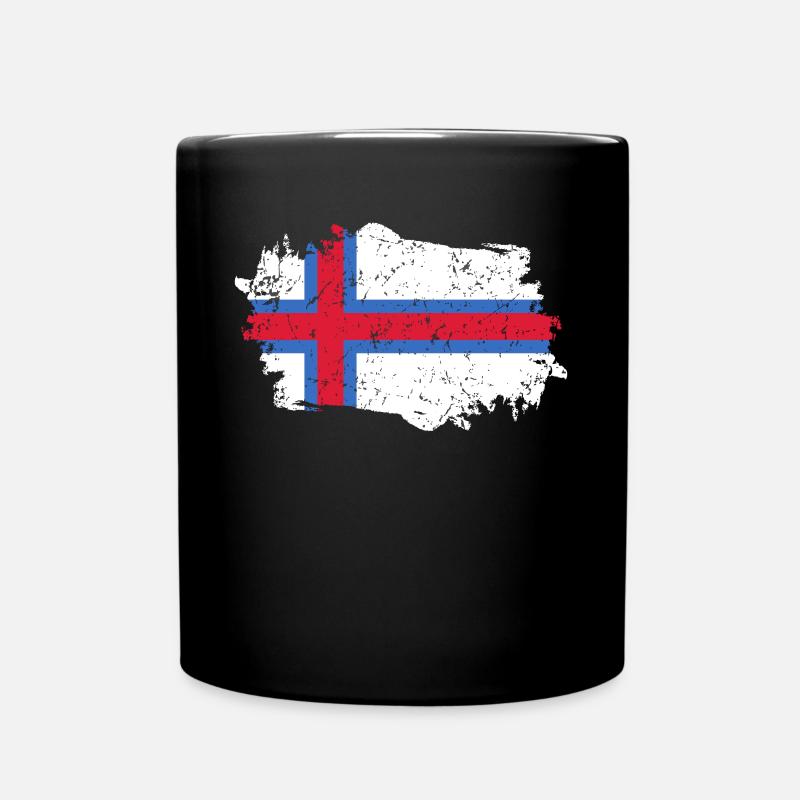Färöer Flagge Grunge Färöer Fahne - Tasse einfarbig - Schwarz